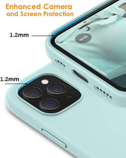 iPhone 12 Pro case Premium Soft Liquid Silicone cover Full Body Protection Anti-Scratch Shockproof Drop Protection Slim Rubber Bumper Cases (Blue) - Blue