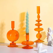 Rtteri 3 Pcs Glass Candlestick Holders Glass Taper Candle Holders Groovy Candlestick Wavy Glass Candlestick Holders Elegant Glass Candlestick Glass Vases for Home Party Centerpiece (Green)