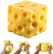 SLEEPHEAD Cheese Squishy Stress Ball 7cm Cute Cheese Block Fidget Toy for Anxiety Relief Soft Silicone Squeeze Cheese Squishy Toy for Adults Teens Desk Decor & Party Favor