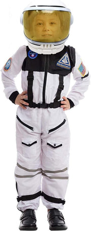Astronaut NASA Pilot Costume with Movable Visor Helmet for Kids