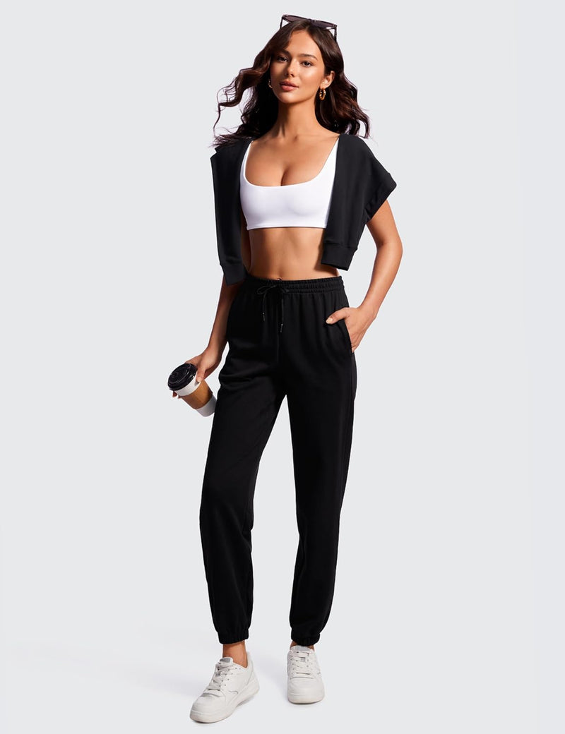 CRZ YOGA Butterluxe Spaghetti Strap Sports Bras for Women - Square Neck Yoga Wireless Low Coverage Padded Cami Crop Top