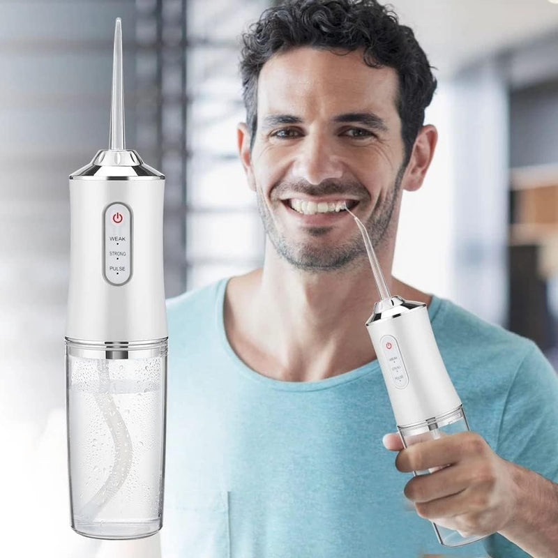 Portable Water Flosser, 220ml Tank, 3 Modes, 4 Jet Tips, Waterproof Dental Oral Irrigator