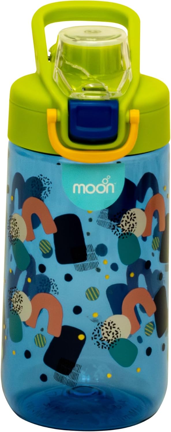 MOON Kids Tritan Water Bottle - Portable 630ml for Indoor & Outdoor Activities- Spill Proof-Break Resistant-BPA Free - Dishwasher Safe, Odor-Free - Green, (MNSFPMT13) - Green