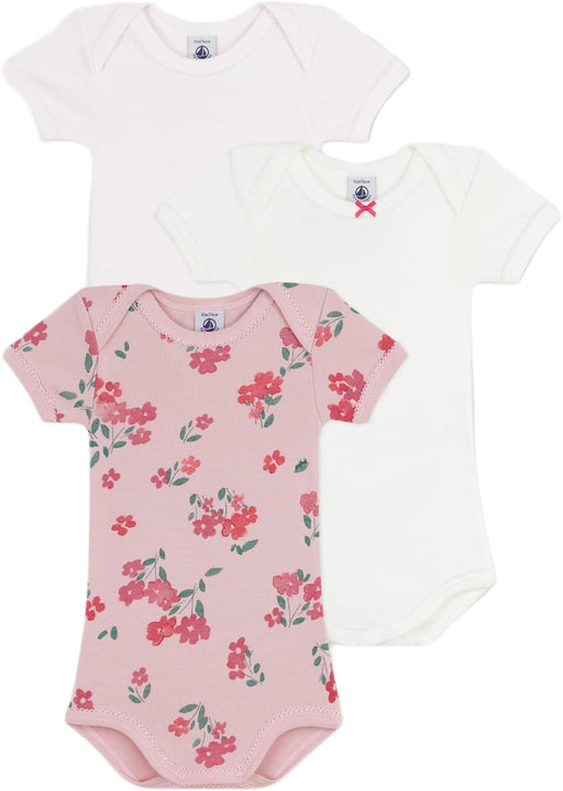 Lot de bodies manches courtes en coton fleuri bébé