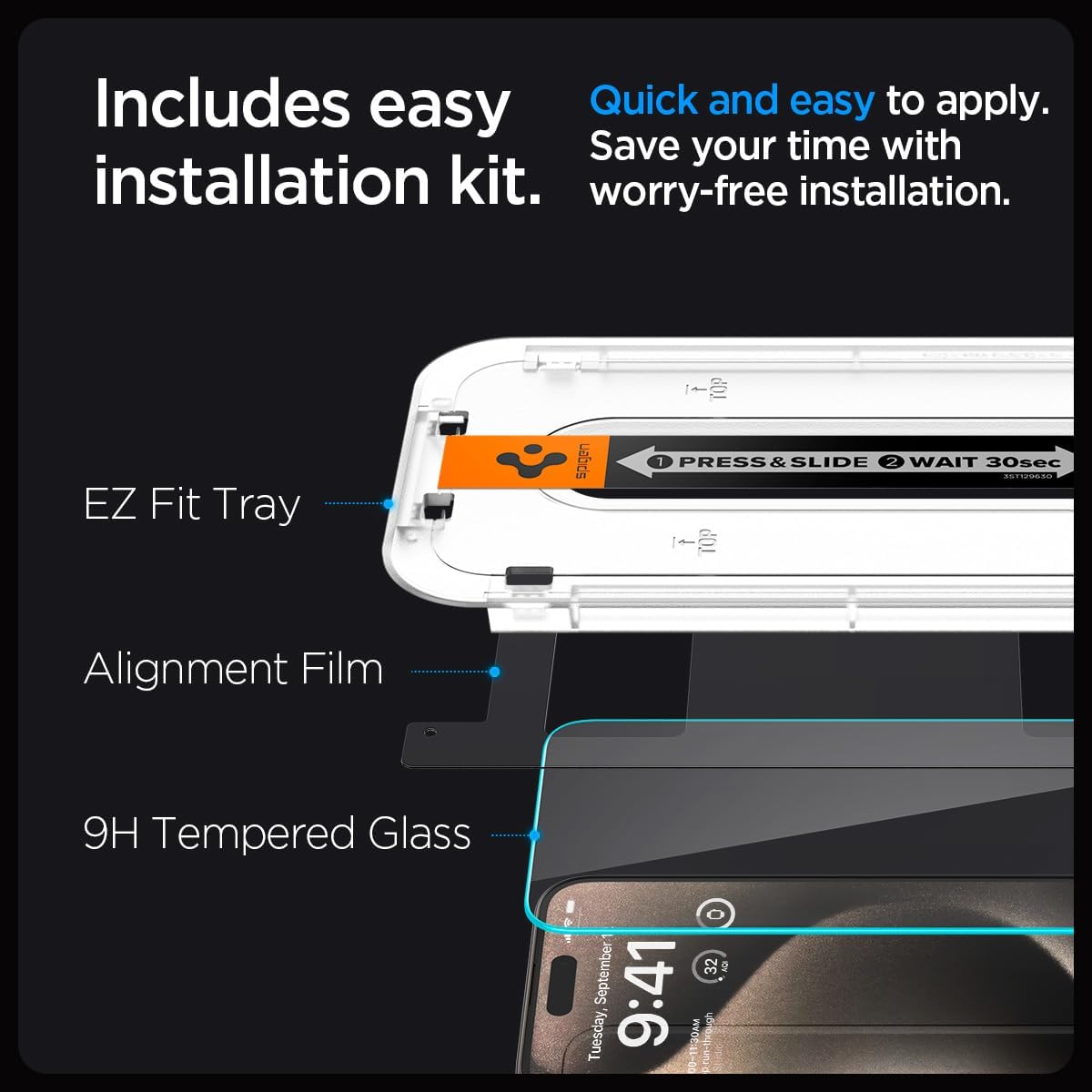 GLAStR EZ FIT Designed for iPhone 15 Pro MAX Screen Protector (2023) Premium Tempered Glass - Case Friendly with Sensor Protection 2 PACK – image 4