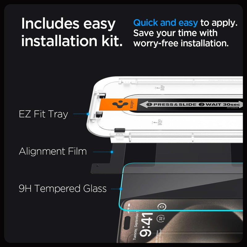 GLAStR EZ FIT Designed for iPhone 15 Pro MAX Screen Protector (2023) Premium Tempered Glass - Case Friendly with Sensor Protection 2 PACK