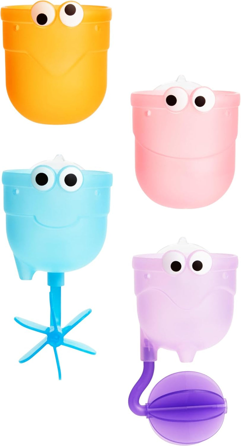 Munchkin Falls Bath Scoop & Pour Set , bath toy, bath activity fun, colorful toy to keep kids engaged, infant/baby/toddler/kids, 12 Months and above. Pack of 4