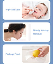Foloose 4 Packs Disposable Face Towel Lint-Free Biodegradable Clean Towels Dry Makeup Remover Wipes Super Soft & Thick for Sensitive Skin