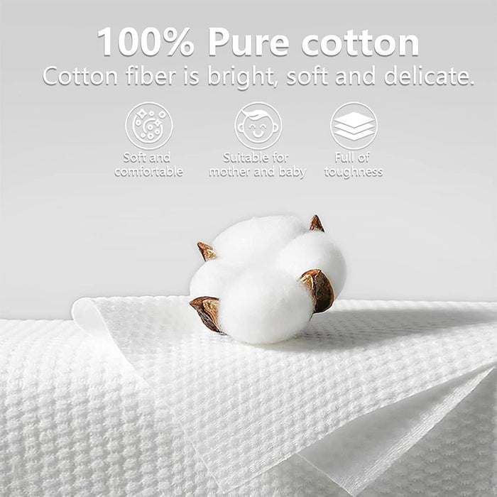 4 packs of disposable soft washcloths, wet and dry make-up remover wipes, dry wipes for washing and drying, facial wipes for cleansing, skin care and make-up removal