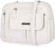 Zippy Triple Compartment Crossbody Bag - White