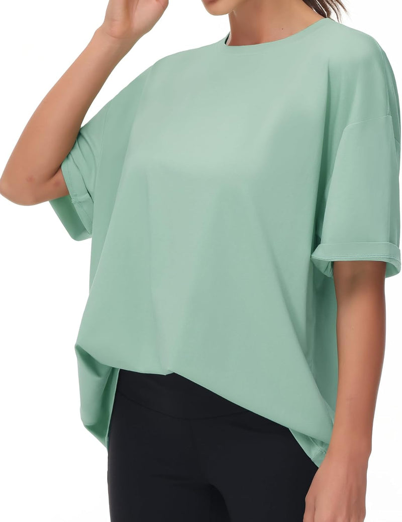 THE GYM PEOPLE Women's Casual Oversized T-Shirts Summer Crewneck Short Sleeve Workout Basic Tee Tops