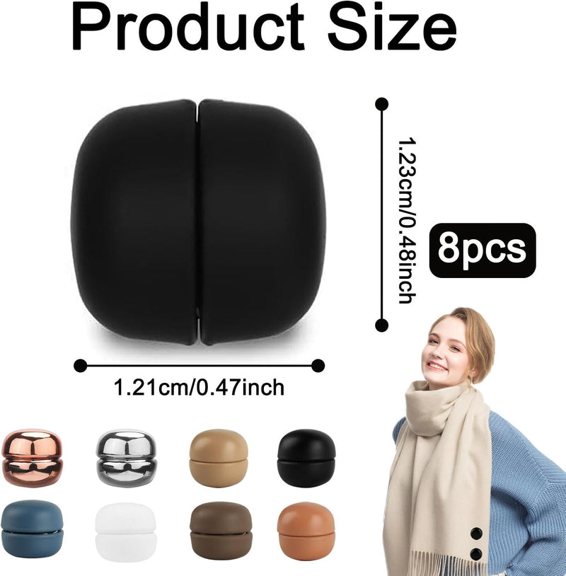 8 Pcs Magnetic Hijab Pins Black
