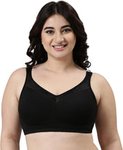 Women A112 Non Padded Non Wired Bra - BLACK