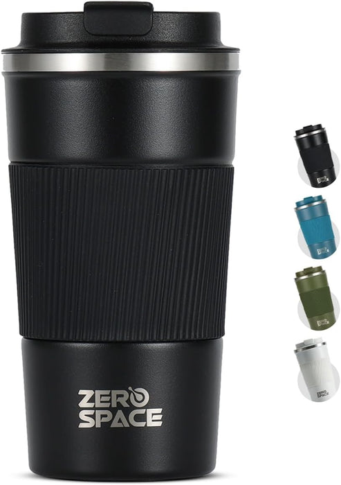 ZeroSpace Travel Coffee Mug, Stainless Steel Coffee Tumbler, Double Wall Vacuum Hot and Cold Insulated Coffee Mug for Home Travel Office Outdoor Works (Black - 500ml)