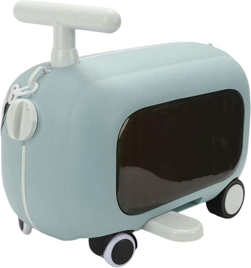 Kids Ride On Luggage, Multi Functional Toddler Suitcase with Wheels and 90 Degree Folding Pedals, Large Capacity Carry On Trolley for Boys Girls Travel (Pink) - Blue