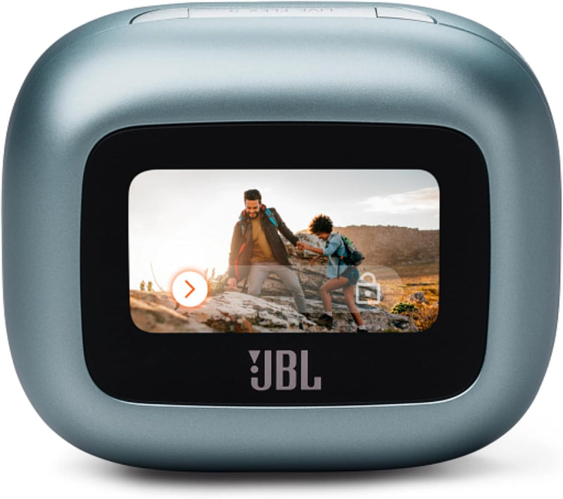 JBL LIVE FLEX 3 True wireless noise-cancelling earbuds with open-stick design and 50 hours total playback plus wireless charging, Blue