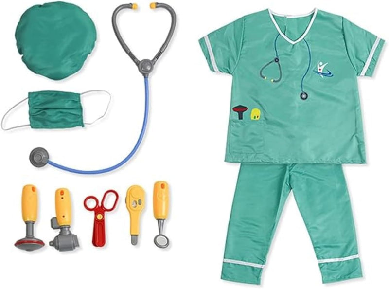 Jorunb Children'S Cosplay Costume,Astronaut, Firefighter, Doctor, Nurse,Police Costume For Children, Cosplay Accessory Sets For Carnival, Halloween, Birthday,Cosplay Party - doctor