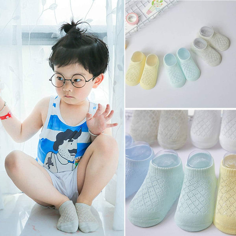 NATUCE 5 Paar Unisex Babysocken Dünn Mesh Kleinkind Socken, Atmungsaktive Baumwolle Socken für Neugeborenes Baby Mädchen Jungen