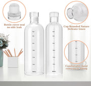 Leak-Proof BPA-Free Water Bottle with Time Marker, Large Capacity Plastics Drink Bottle for Office, Gym, Outdoor Sports (750 ml, clear)