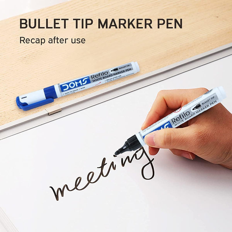 DOMS Magnetic White Board Duster Pack Includes: 2x White Board Markers