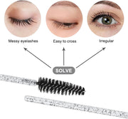 McMola 60 PCS Disposable Eyelash Brushes, Eyebrow Spoolies, Mascara Wands Applicator Lash Brushes Castor Oil Brush Cosmetic Makeup Tools(Crystal-black) - Classic