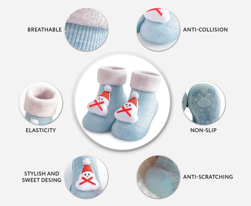 Dookeh Baby Sock Shoes Boys Girls First Walking Shoes Non-Slip Slippers Soft Sole Sneakers Toddler Infant Babygirl