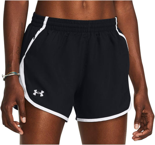 Womens Women's UA Fly-By 3" Shorts Bottoms - Black / White / Reflective
