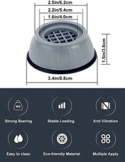 EPISKEY Washer Dryer Anti Vibration Pads with Suction Cup Feet, Fridge Washing Machine Leveling Feet Anti Walk Pads Shock Absorber Furniture Lifting Base (4)