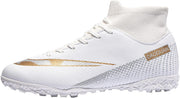 Football Boots for Man & Women,High Top Professional Soccer Shoes Non-Slipping Football Sneaker Football Boots Soccer CleatsSoccer Athletics Training Shoes Youth Students - White-1