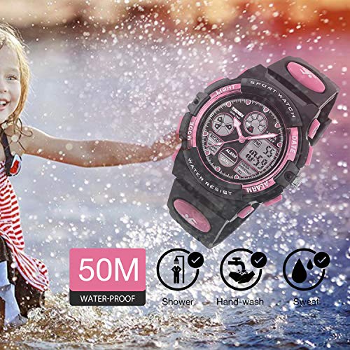 Kids Digital Sport Watch, Boys Girls Waterproof Sports Outdoor Watches Children Casual Electronic Analog Quartz Wrist Watches with Alarm Stopwatch