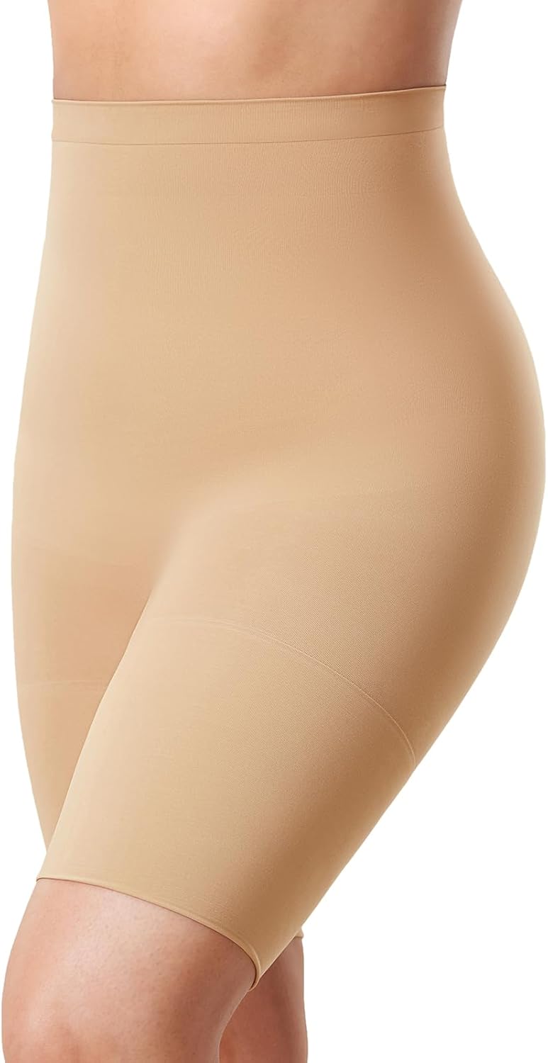 DELIMIRA Women's Shapewear Shorts Panties Tummy Control Plus Size Thigh Slimmer High Waist