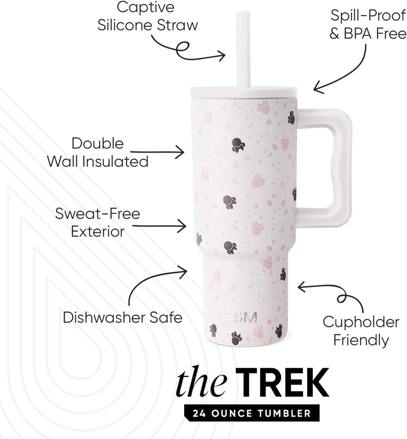 Simple Modern Kids 24 oz Tumbler with Handle and Silicone Straw Lid | Spill Proof and Leak Resistant | Reusable Stainless Steel Bottle | Gift for Kids Boys Girls | Trek Collection | Asteroid