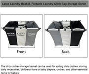 SKY-TOUCH Laundry Basket,135L Laundry Hamper,3-Section Laundry Hamper Portable Dirty Clothes Bag Sorter with Handle,Large Capacity Fabric Washing Storage Baskets for Bathroom Bedroom Home, 1pcs