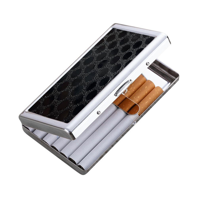 KUGUAN Stainless Steel Cigarette Case, 20pcs Slim/100's or 14pcs Regular/King Size, Moisture Proof, Durable, Portable, Good for Gift