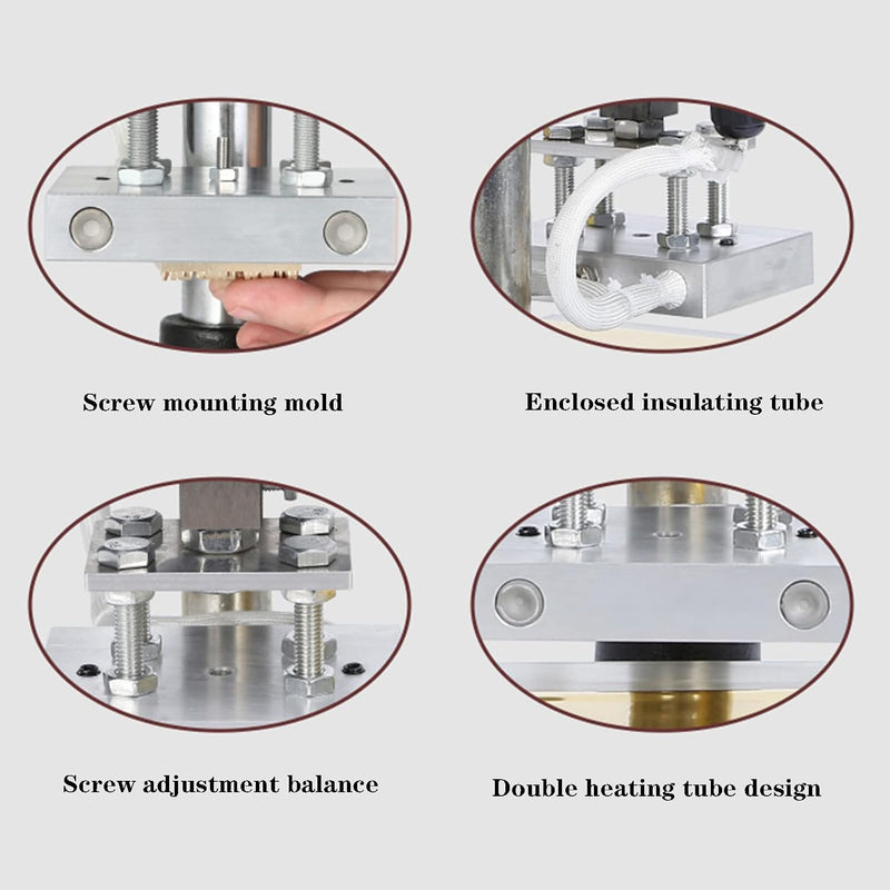 Hot Foil Stamping Machine, 10x13cm Digital Embossing Machine, Manual Tipper Stamper, with Full Scale & Positioning Slider for PVC Leather Paper Embossing
