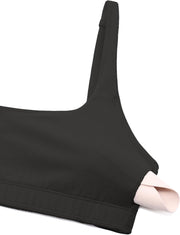 CRZ YOGA Butterluxe Spaghetti Strap Sports Bras for Women - Square Neck Yoga Wireless Low Coverage Padded Cami Crop Top