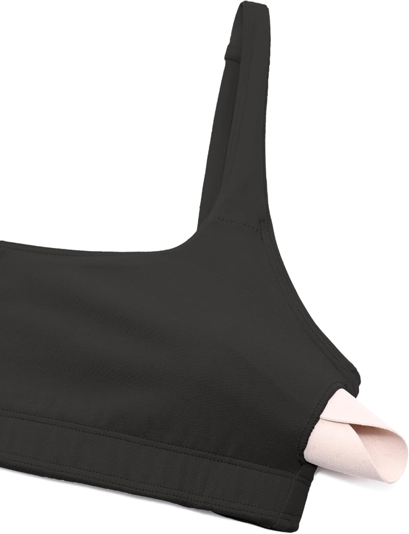 CRZ YOGA Butterluxe Spaghetti Strap Sports Bras for Women - Square Neck Yoga Wireless Low Coverage Padded Cami Crop Top