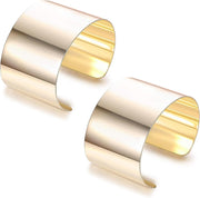 2pcs Gold Cuff Bracelets, Chunky Bracelet for Women, Opening Bracelets, High-Grade Metal Bracelet, C-Shaped Adjustable Polished, Daily Versatile for Women, Open Wide Wire Bangle Bracelets