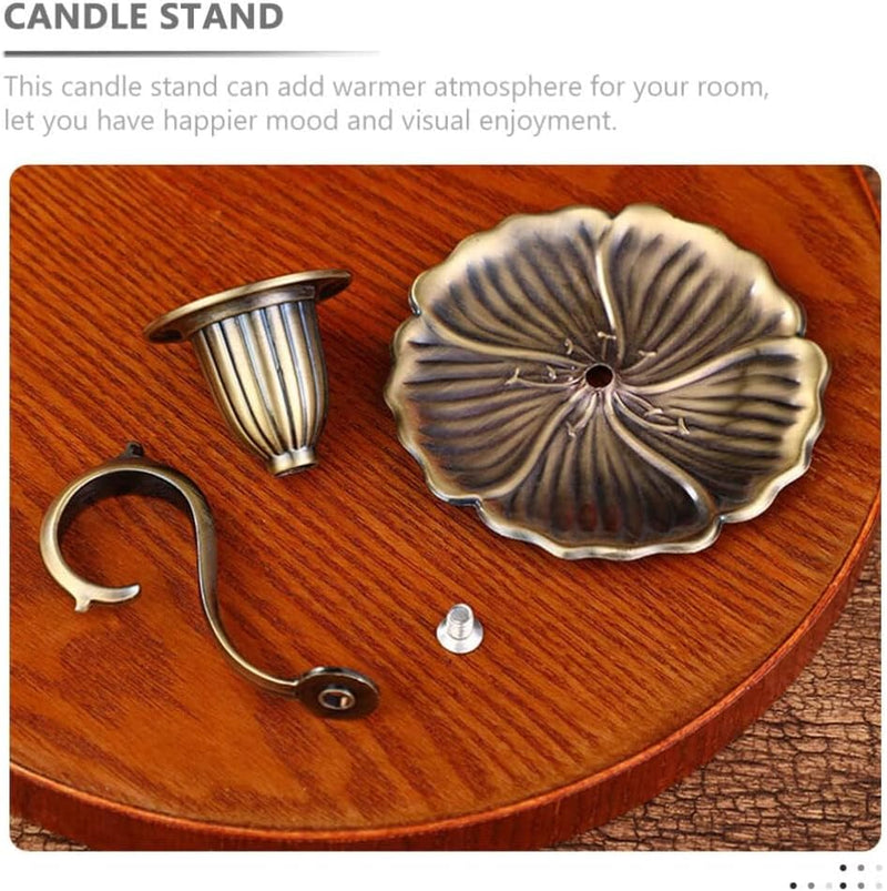 Azonee Retro Taper Candle Holder, Vintage Candlestick Holders, Dinner Handle Stand Iron Pans Fireplace Taper Centre Candelabrum Handheld Mantle Chamberstick Candle Housewarming Holders Art Room