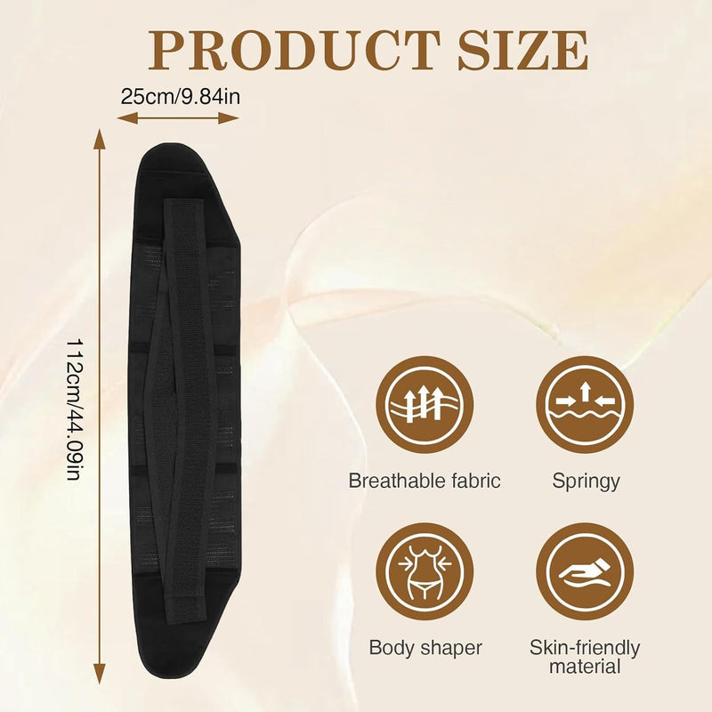 Postpartum Belly Wrap for Women, Waist Support Shapewear Girdle, Adjustable Body Shaper Waist Band, Breathable Slimming Belly Support Belt, Black