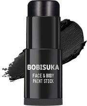 BOBISUKA Black White Face Paint Stick with Setting Powder Set, Eye Black Sticks for Sports, Body Paints for Clown Skeleton Vampire Skull Cosplay Special Effects Costume SFX Halloween Makeup Kit - Black