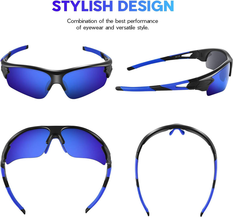Polarized Sports Sunglasses for Men Women Youth Baseball Fishing Cycling Running Golf Motorcycle Tac Glasses UV400
