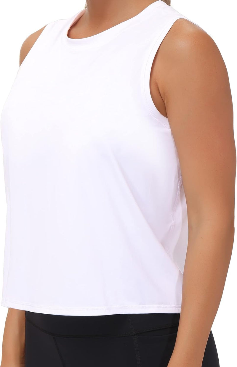 THE GYM PEOPLE Ice Silk Workout Tops for Women Quick Dry Muscle Gym Running Shirts Sleeveles