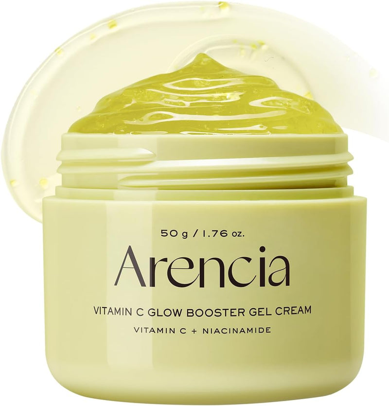 Arencai Vitamin C Booster Gel Cream with Niacinamide & Glutathione & Ceramide, Hydrating Gel Moisturizer, Supports Even-Looking Skin Tone & Smooth Texture, 50 g (1.76 oz)