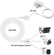 DC Extension Cable 2 Pack 10FT/3M 2.1mm x 5.5mm Male to Female DC Extension cord for Power Adapter, EZVIZ, WANSVIEW, Sricam, Dericam, CCTV Security WiFi IP Camera, Bird Box Camera, LED Strip Light