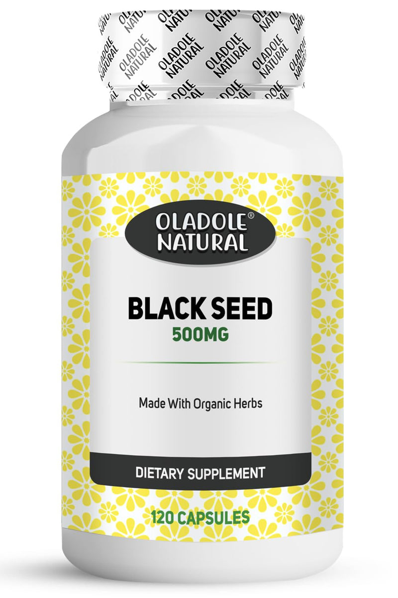Oladole Natural Black Seed- 500 mg 120 (Capsules) | Cold-Pressed Nigella Sativa Extract For Immune Boost, Digestive Health, Heart & Brain Health, Improve Joint Comfort & Mobility| Non- GMO,Gluten Free
