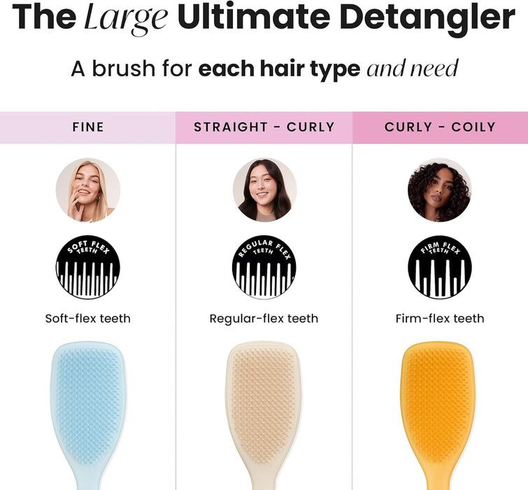 Purfex Hair Brush Large Detangler Hairbrush, Perfect for Long, Thick, Curly & Textured Hair, Two-Tiered Teeth for Gentle Detangling, Reduces Breakage, for Men Women, Ergonomic Handle