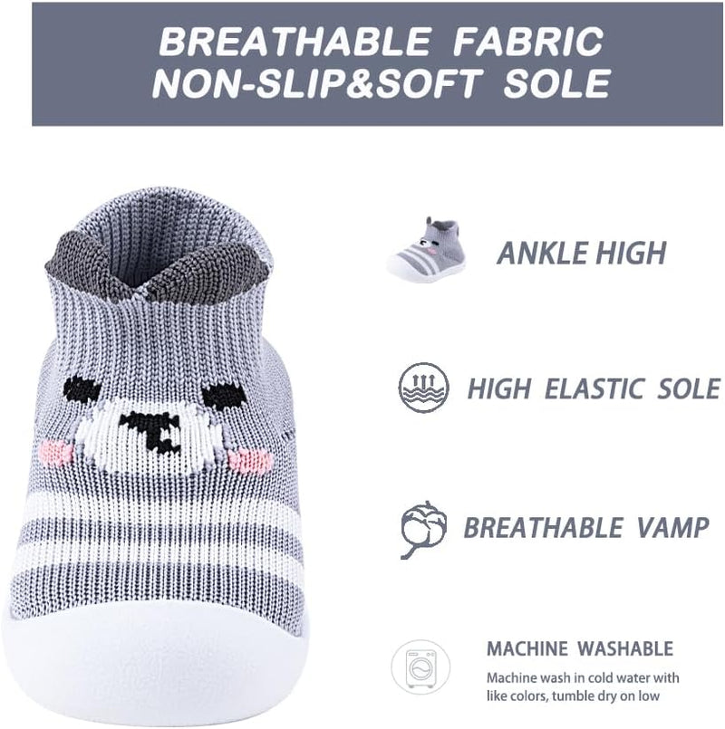 Baby Toddler Non-Skid Sock Shoes Indoor Slipper Breathable Cotton Mesh Lightweight Sole Infant Boy Girls Kids Children