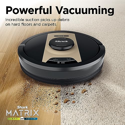 Shark RV2410WD IQ 2-in-1 Robot Vacuum and Mop with Row-by-Row Cleaning, Perfect for Pet Hair, Compatible with Alexa, Black/Bronze, Black/Gold, No Self-Empty Base