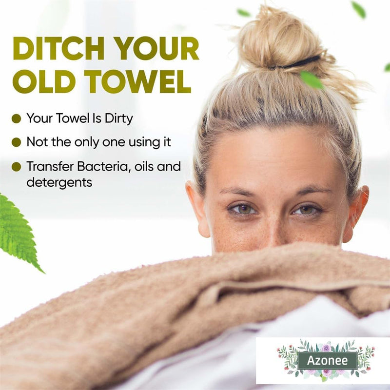 100 PCS AZONEE Premium Disposable Face Towels, Extra Large 7.8" x 7.8", Lint Free, Super Soft, 100% Biodegradable, Chemical & Fragrance Free,